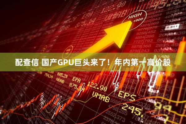 配查信 国产GPU巨头来了！年内第一高价股